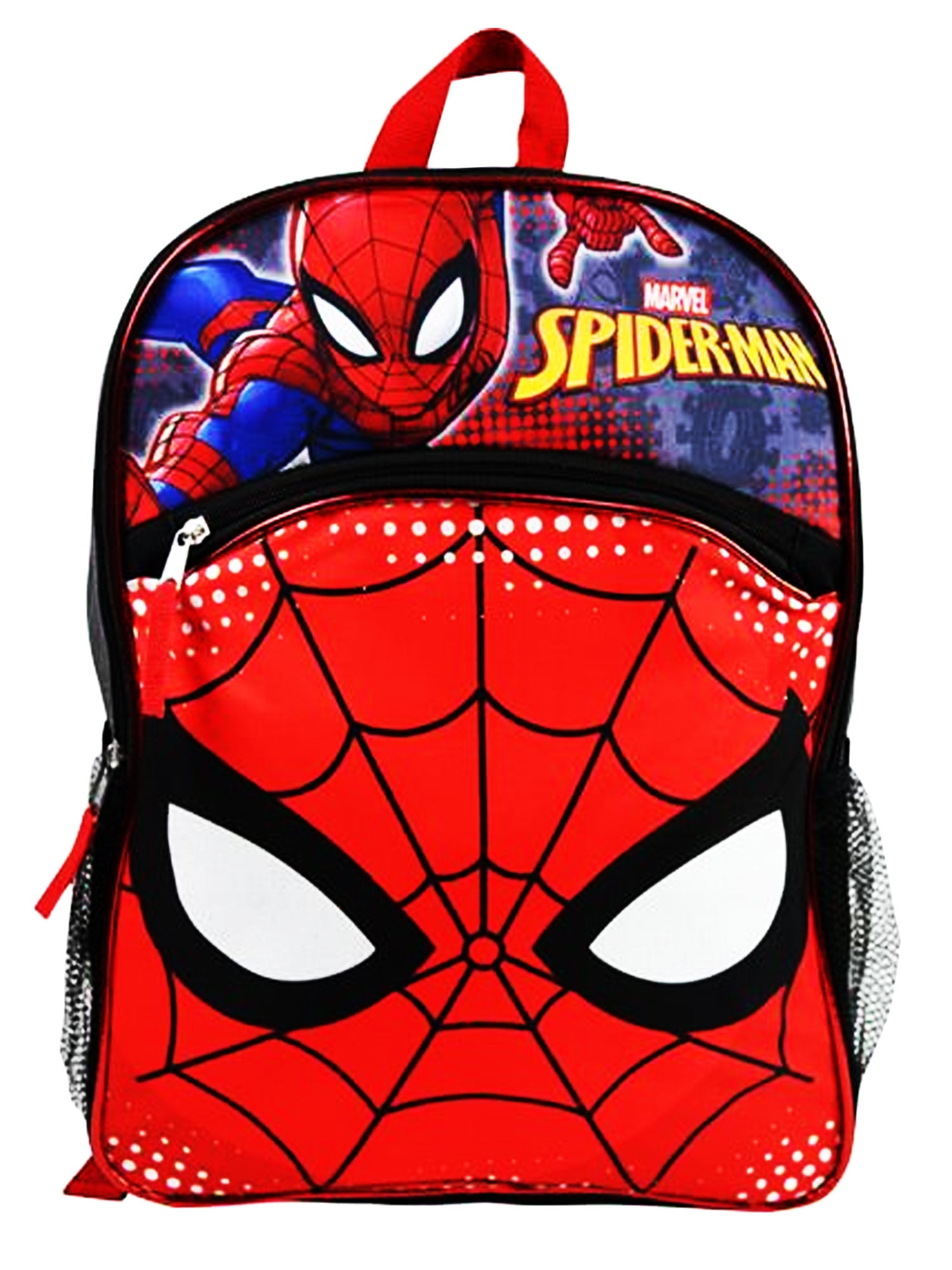 Marvel Spiderman Kid Backpack Bookbag 17/" x 13/" x 5/" with Reflective Strips