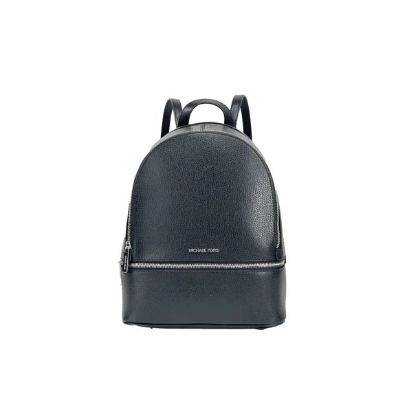 Michael Kors Women's Rhea Medium Pebbled Leather Backpack (Black)