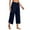 Navy, variant on Kaemgyyd Yoga Capri Pants for Women Crossover Waist Wide Leg Capris with Pockets Stretchy Casual Workout Cropped Trousers for Running