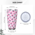 thumbnail image 4 of Picia Cherry Strawberry Pattern 20 oz Tumbler Stainless Steel Vacuum Insulated Coffee Ice Cup Double Wall Travel Flask Dual Lid Water Bottle, Eco-friendly Car Cup-Straw Three-piece Set, 4 of 8