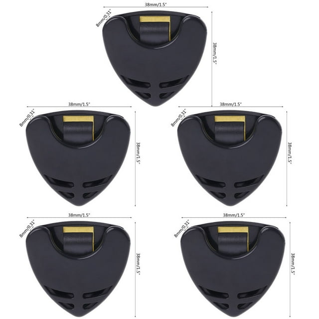 1/5/10 Pcs Support de Guitare en Plastique Plectre Boîte de Rangement Rapide Autocollant Forme Triangle 5 Pcs