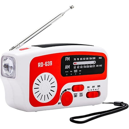 Radio d'urgence AM/FM Radio à manivelle avec lampe de poche pour