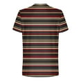 thumbnail image 2 of Lmnyox Men's Short Sleeve T Shirt Casual Striped Print Crew Neck Tee Big and Tall Summer Beach Shirts Tops, 2 of 5