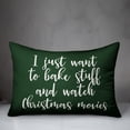 thumbnail image 2 of Creative Products Bake Stuff And Watch Christmas Movies in Dark Green 14x20 Spun Poly Pillow, 2 of 2