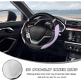 thumbnail image 4 of Car Steering Wheel Cover Purple 15 inch Leather Breathable Non-Slip Universal Fit for SUV Truck Van, 4 of 5