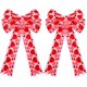 thumbnail image 1 of Baicccf Paquete de 2 lazos grandes para decoración del día de San Valentín, 11 x 19,7 pulgadas, arpillera de San Valentín, corona de corazón rosa, lazo, adorno para árbol de regalo para San, 1 of 5