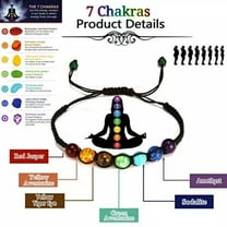 GKNET Hot Natural Stone 7 Chakra Bracelet Healing Balance Beads Bangle Unisex Jewelry