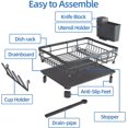thumbnail image 3 of Dish Drying Rack with Drain Board, Trusthere Dish Rack for Kitchen Counter with Utensil Holder, Rustproof Drainboard Set with Cup Holder, Dish Drainer with 360° Swivel Drain Spout (Grey), 3 of 8
