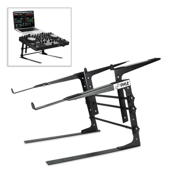 PYLE PLPTS38 Universal Dual Device Laptop Stand, Sound Equipment DJ