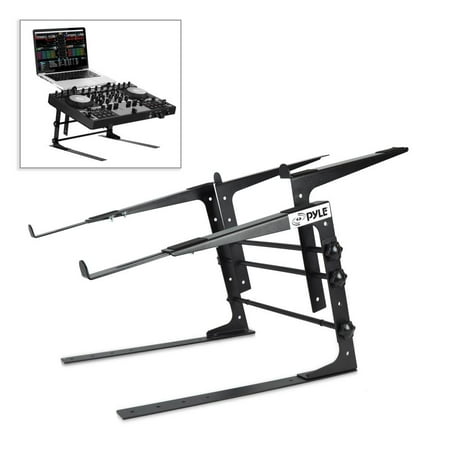 PYLE PLPTS38 - Universal Dual Device Laptop Stand, Sound Equipment DJ Mixing