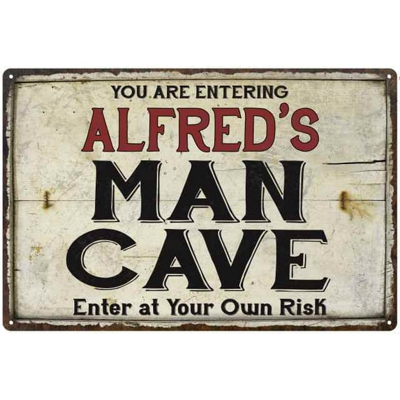 ALFRED'S Man Cave Sign Rustic 12 x 18 Matte Finish Metal 112180035128