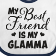 thumbnail image 4 of Inktastic My Best Friend is My Glamma with Hearts Boys or Girls Baby Bib, 4 of 4
