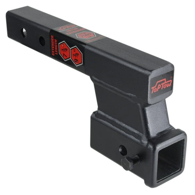 TOPTOW Trailer Receiver Hitch Extender Adapter 4" Drop/Riser, 8" and 10" Extension Length, 2" Shank, 7500lbs Towing Capacity, Matte Black…