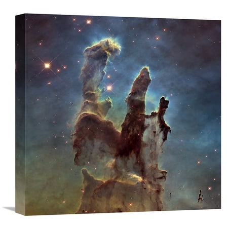 Global Gallery NASA,'2014 Hubble WFC3/UVIS High Definition Image of M16 - Pillars of Creation' Stretched Canvas (Best Hubble Images High Resolution)