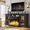 Black-59in, variant on Easoger 59'' Fireplace TV Stand for TVs up to 65", 12 Flame Colors&12 LED Light Colors, TV Console with 3-Sided Glass Fireplace, for Living Room, White
