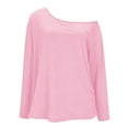 thumbnail image 4 of yillto Women's off Shoulder Tops Long Sleeve Shirts Oversized Fashion Casual Pullover Tunic Top, 4 of 5