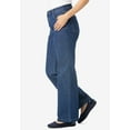 thumbnail image 3 of Woman Within Plus Size Petite Stretch Denim Wide-Leg Five-Pocket Jeans, 3 of 6