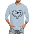 thumbnail image 1 of Blusas y camisas de manga larga con cuello redondo para hombre, blusa informal con cuello redondo y manga corta, blusa estampada de poliéster para hombre., 1 of 3