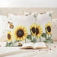 thumbnail image 3 of Vintage Sunflowers Pillow Covers 2 Pack Farmhouse Country Yellow Floral Botanical Pillowcase Waterproof Outdoor Throw Pillow Cover for Patio Garden Square Cushion 26”x26”, 3 of 9
