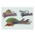 thumbnail image 1 of Sports Cutting Board, Baseball Mitt Ball Bat Hardball Supplies Exercise Team Various Classical Designs, Decorative Tempered Glass Cutting and Serving Board, Large Size, Multicolor, by Ambesonne, 1 of 1