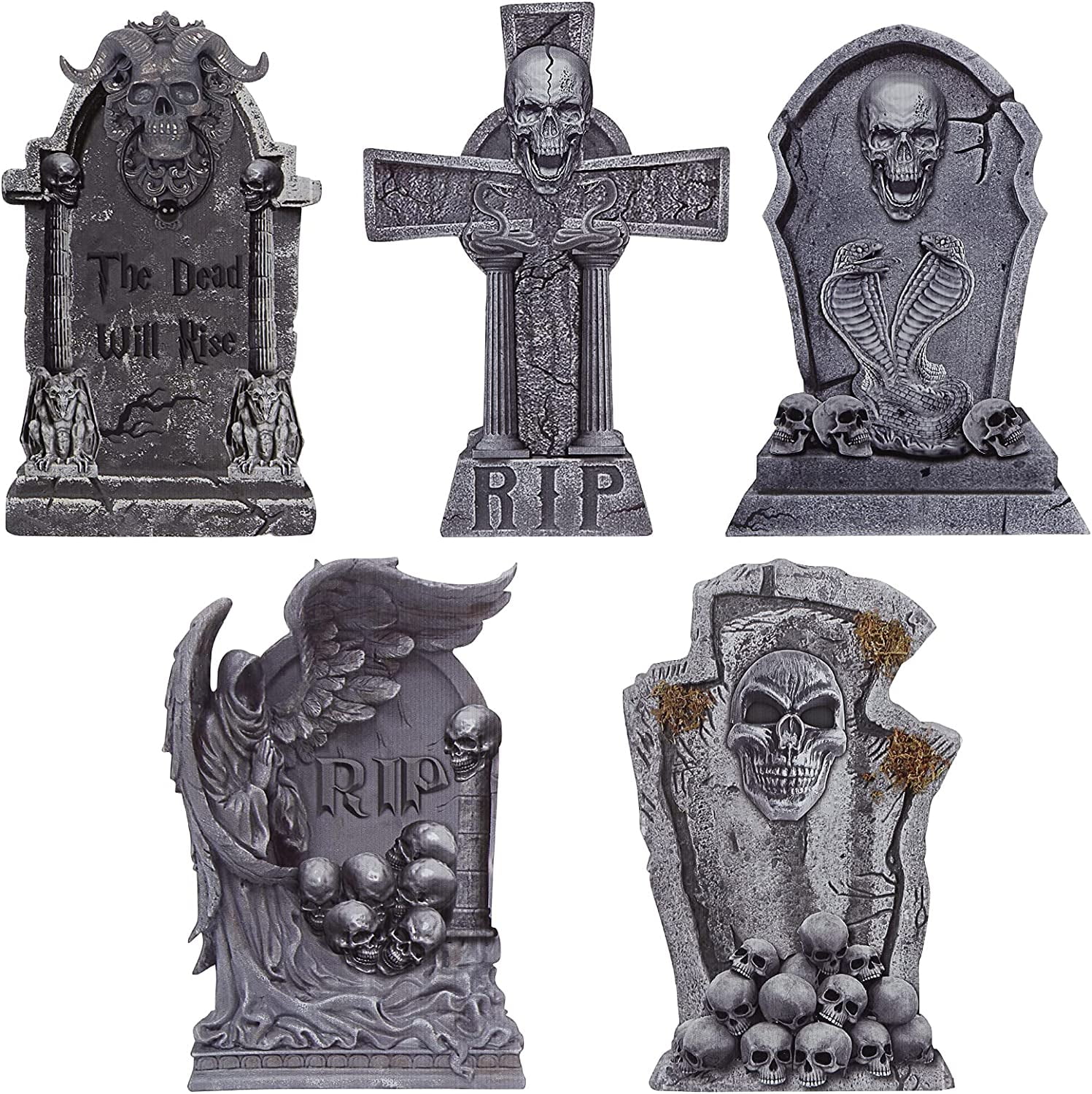 Halloween Tombstone Yard Sign Halloween Sign Decoration with Stakes, PVC Gothic Yard Signs for