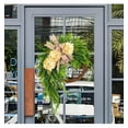 thumbnail image 5 of Bohemian Hydrangea Wreath for Front Door – 18 x 24 Inch Artificial Spring Wreath with Linen Bow & Greenery for Porch & Home Decor, 5 of 7