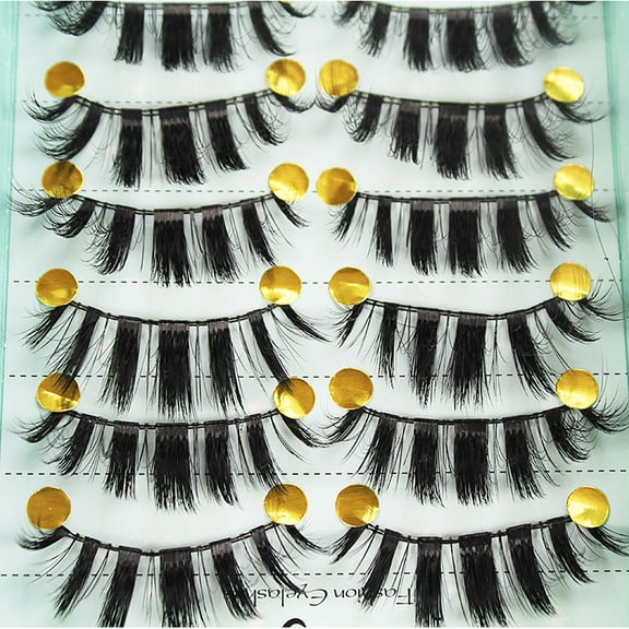 Fridja Eyelashes 3D 3D Eyelashes Thick Eyelashes 10 Pairs Pack High-grade Fiber