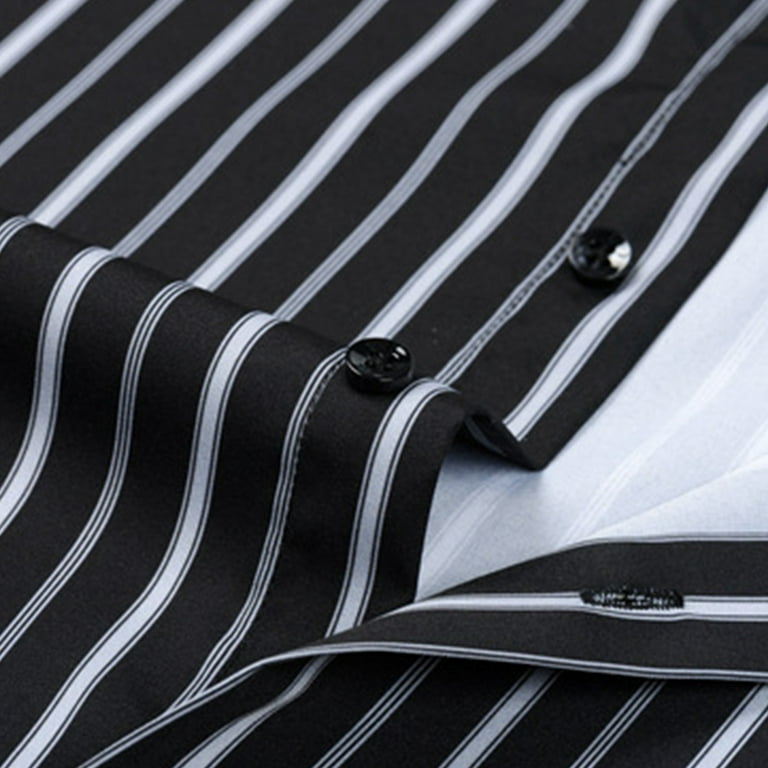 black dress shirt with stripes Black main image 0