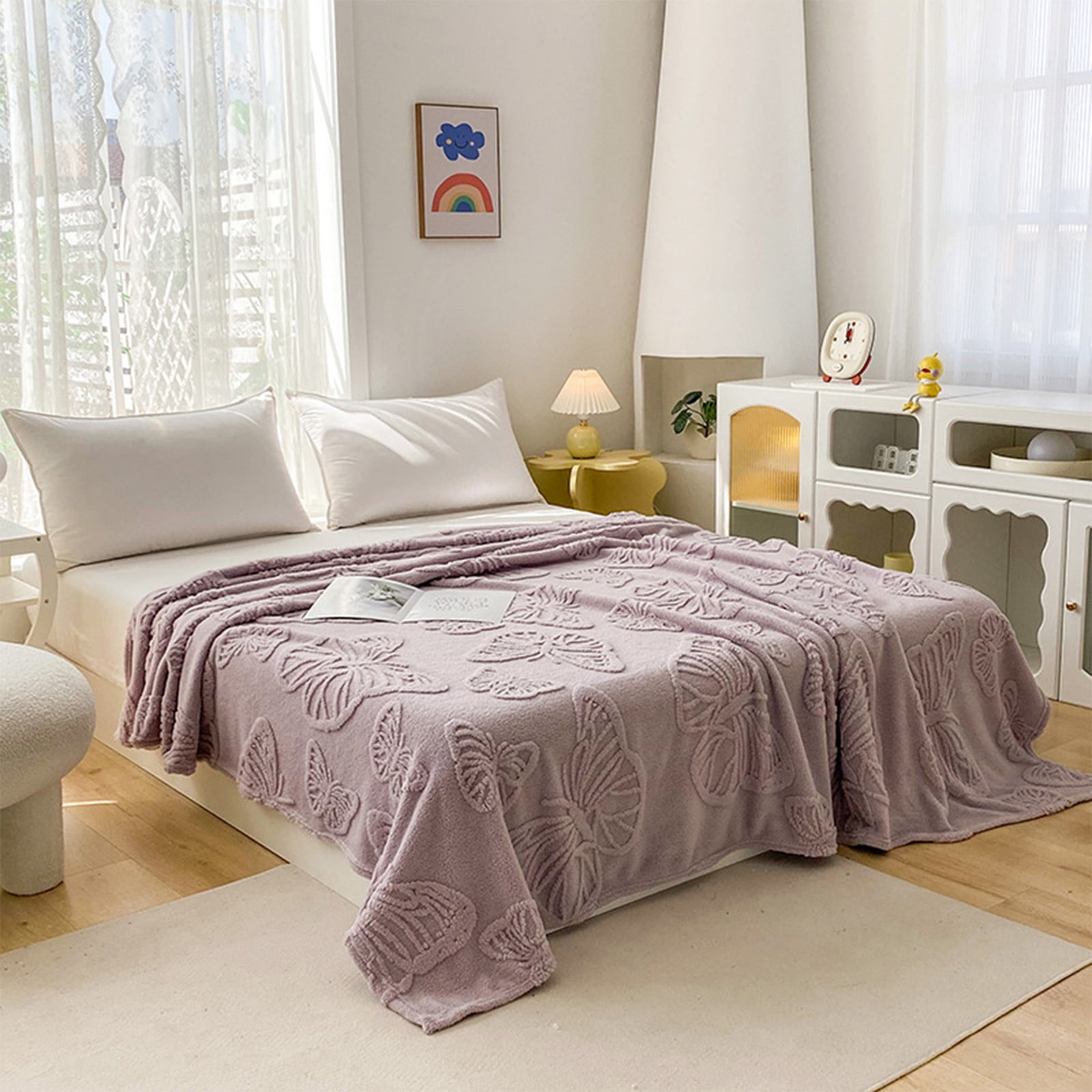 Summer Ultrasonic Cooler Quilt - Double Sided Cold Effect, Soft Bedspreads for All Seasons (Purple, 39"x59")