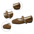 thumbnail image 5 of HXWCHs Women's Casual Low Heel On Shoes with Square toe and Retro Ankle Strap for Comfortable Everyday Walking 9.5 Brown, 5 of 8
