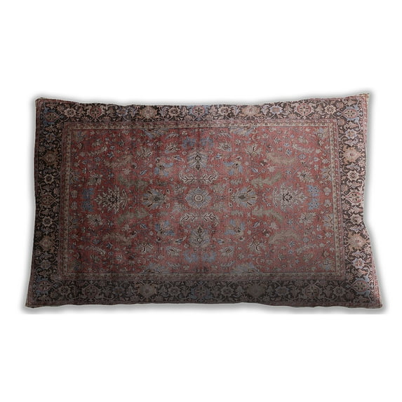 Ahgly Company Outdoor Rectangular Mid-Century Modern Lumbar Throw Pillow, 13 inch by 19 inch