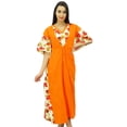 thumbnail image 3 of Bimba Rayon Long Kaftan Printed Maxi Floral Caftan Boho Chic Beach Night Coverup, 3 of 8