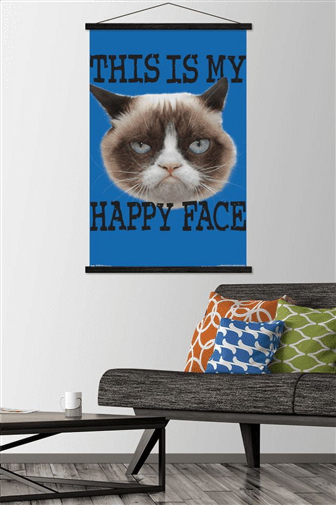 Grumpy Cat - Face Wall Poster with Magnetic Frame, 22.375" x 34"