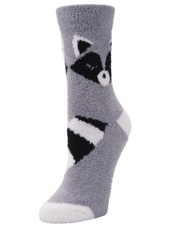 Fall Leg Raccoon Cozy Crew Sock, Women's 5-10, 1 Pair