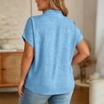 thumbnail image 3 of Women's Tops T Shirts Loose Fit Short Sleeve V Neck Tees Women's Clothing, 3 of 5