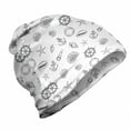 thumbnail image 1 of Sea Shells Unisex Beanie, Nautical Pattern, Hiking Outdoors, White and Charcoal Grey, by Ambesonne, 1 of 1