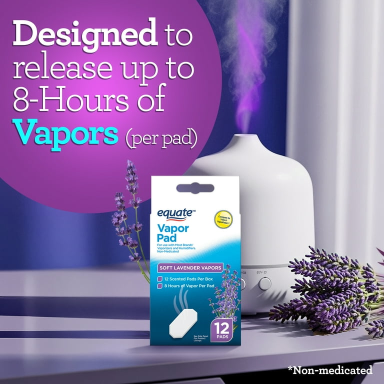3 pack) Equate Vapor Pad with Soft Lavender Vapors, For Use in Vaporizers  and Humidifiers, 12 Count, Compare to Vicks Vapo Pads - Walmart.com