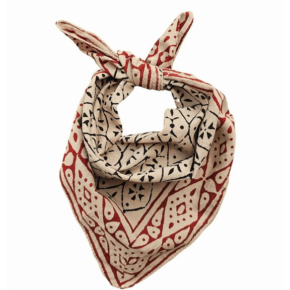 Pavish Export 100% Cotton Handkerchief Hand Block Printed Soft and Washable Neckerchief Scarf Gift