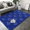 Area Rugs, white cute Anchor dark blue Washable Large Rugs for Living