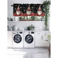 thumbnail image 5 of Christmas Poinsettia Valances for Windows, Red Gnomes Snowflake Black Background Light Filtering Window Treatment Valances, Rod Pocket Small Curtains for Kitchen/Bathroom, 42"x18", 5 of 9