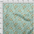 thumbnail image 3 of oneOone Cotton Cambric Aqua Blue Fabric Watercolor Floral Sewing Material Print Fabric By The Yard 42 Inch Wide, 3 of 5