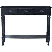 Urbanest Modern Burlington Console Table with 3 Drawers (Solid Wood, Black)
