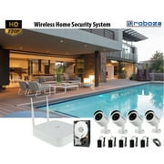 Angle View: Wireless Home Security Camera system Wireless with Night Vision 4CH NVR, 4-pack Wireless Outdoor IP camera, power supplies, access from your mobile (2TB HDD)