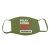 Pray More Worry Less Cotton Face Cover Mask, Olive-S/M