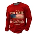 thumbnail image 3 of 250 Anniversary Usa Shirt Sporty Long Sleeve T Shirt Athletic Fit Crew Neck 250Th Mens Graphic Tees Red XL, 3 of 6