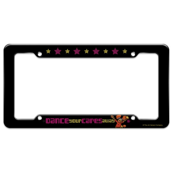 Dance Your Cares Aware Fraggle Rock Red License Plate Tag Frame