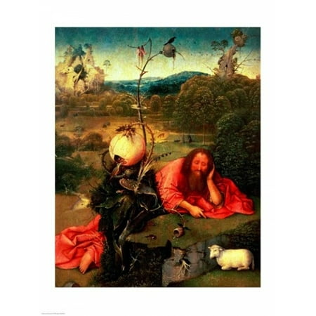 St John the Baptist in Meditation Canvas Art - Hieronymus Bosch (24...
