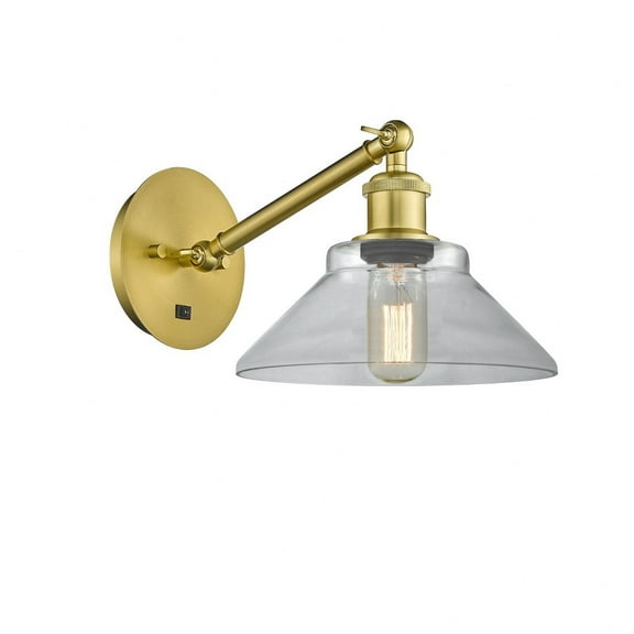 317-1W-SG-G132-LED-Innovations Lighting-Orwell - 1 Light Wall Sconce In Industrial Style-9.38 Inches Tall and 8.38 Inches Wide Satin Gold Clear