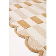 thumbnail image 4 of Handmade Wool Area Rug with Scalloped Edges, Modern Geometric Checkered Pattern, Soft Thick Carpet for Living Room Bedroom Kids Room, 9x12 ft, Brown, 4 of 5