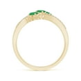 thumbnail image 2 of Angara Natural 0.36 Ct. Emerald with Diamond Infinity Ring in 14K Yellow Gold for Women (Ring Size: 12), 2 of 9